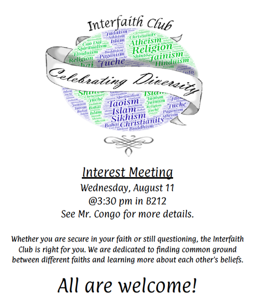 Initial Meeting for 2021 is 8/11 @3:30 in B212.